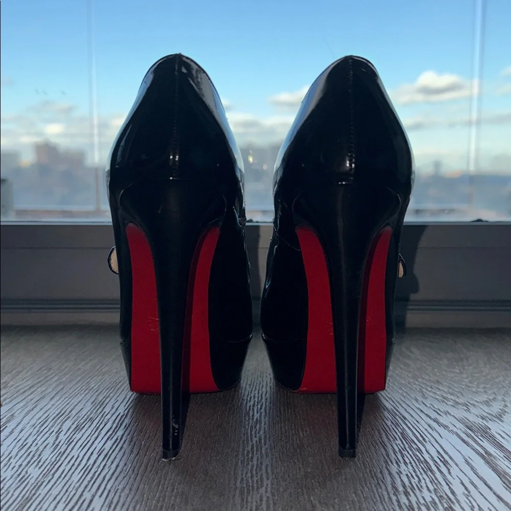 Christian Louboutin Black Patent Leather Heels - Picture 3 of 10